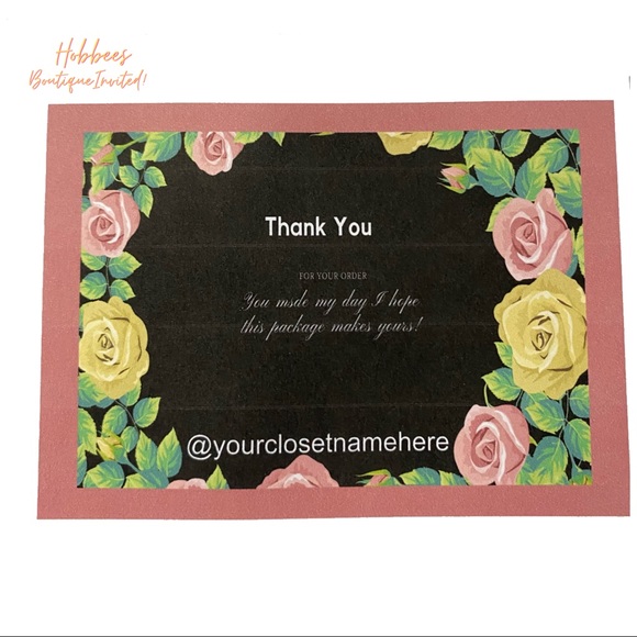 Thank You Cards with Rose design - Picture 4 of 9
